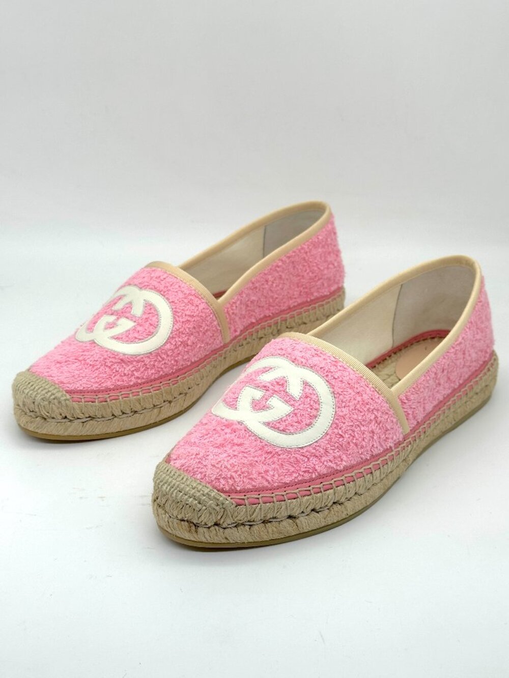 Gucci GG Logo Monogram Terry Espadrilles Flats Shoes - Picture 3 of 15